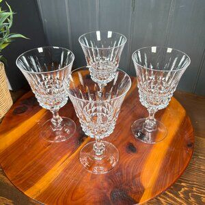 Vintage Wine Glass Set of 4 Cristal D’Arques Durand Tuilleries Villandry Glasses